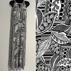 Chico’s Black and White Mixed Print Halter Maxi Dress Chico’s 2 / 12/14